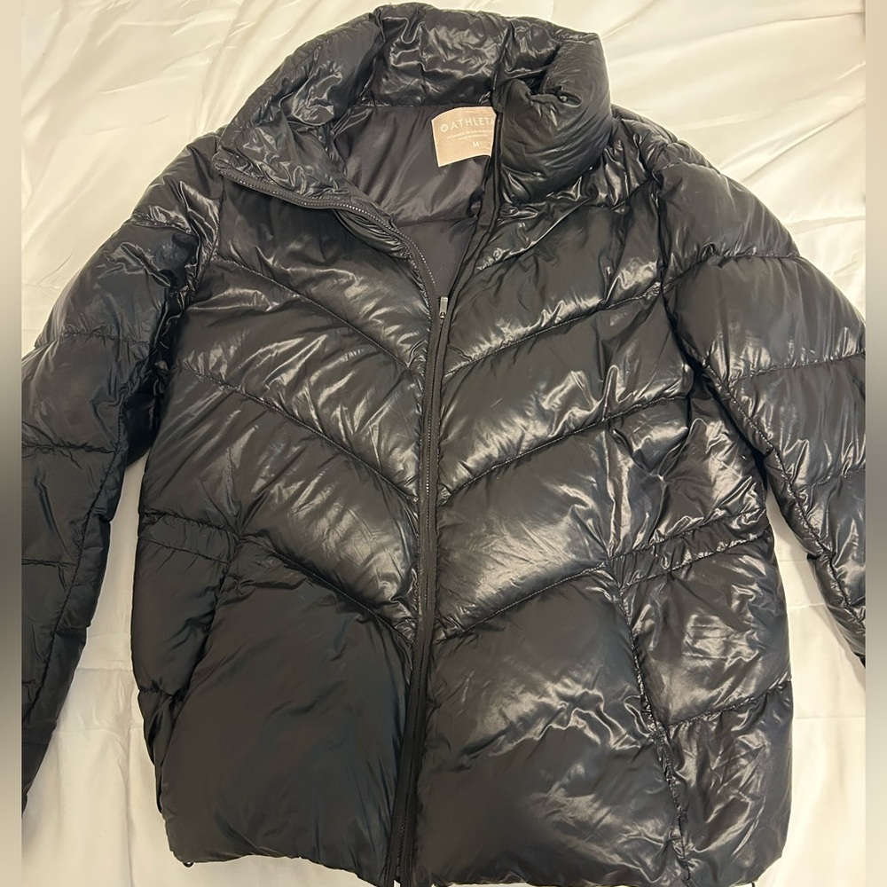 Athleta Black Puffer Jacket Size Medium